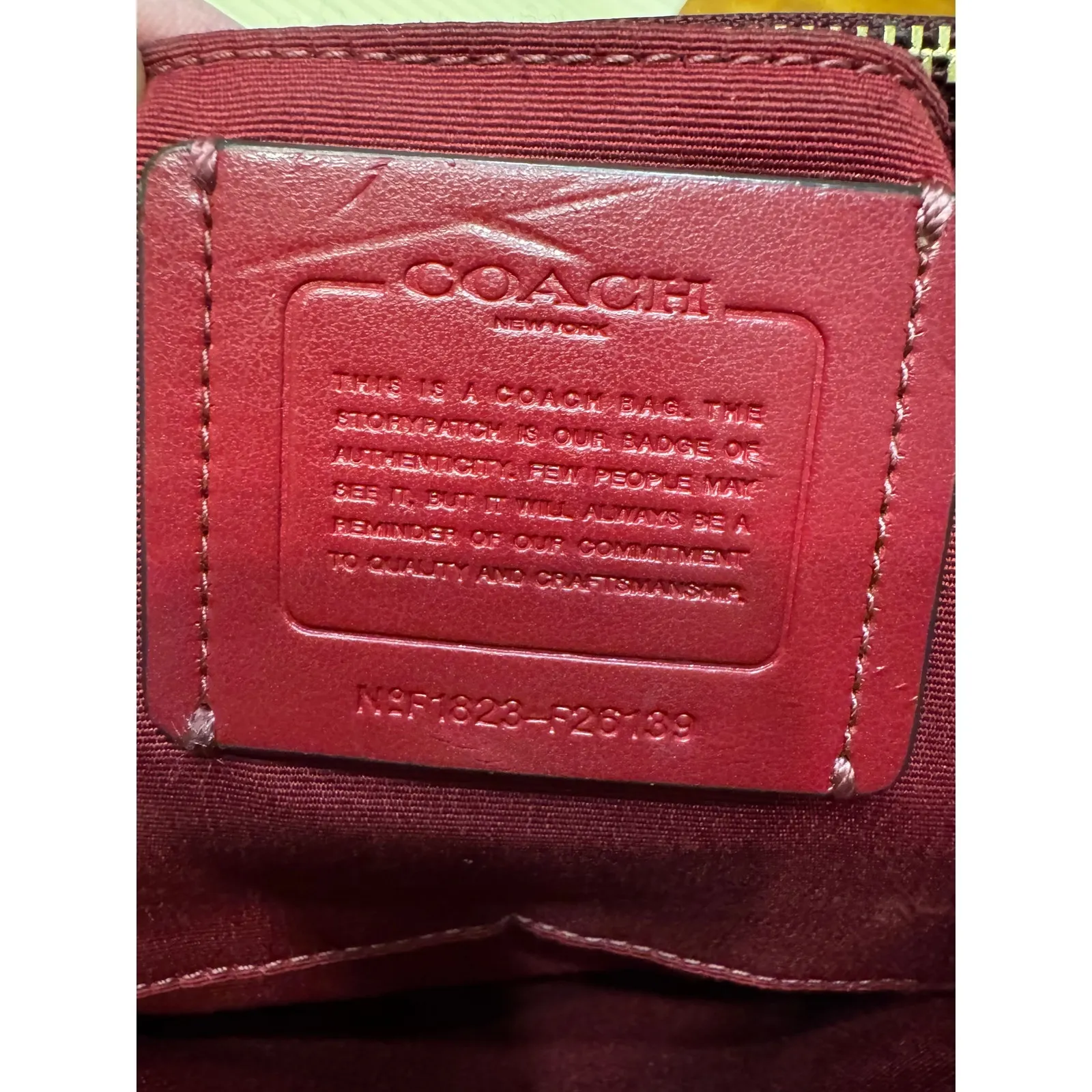 Coach Mini Brooke Carryall satchel signature canvas cherry red/burgundy detail - Image 8