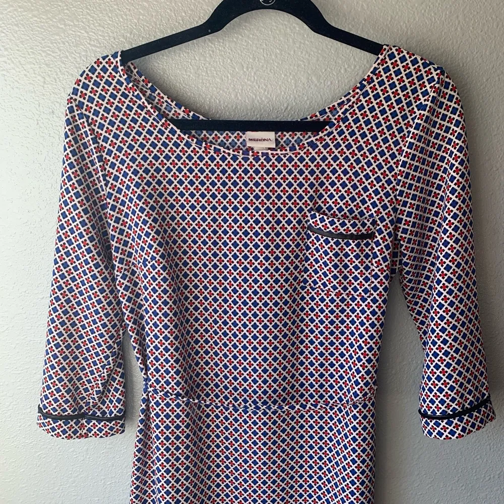 Merona shift dress sz XS scoop neck tie mid length - Image 5