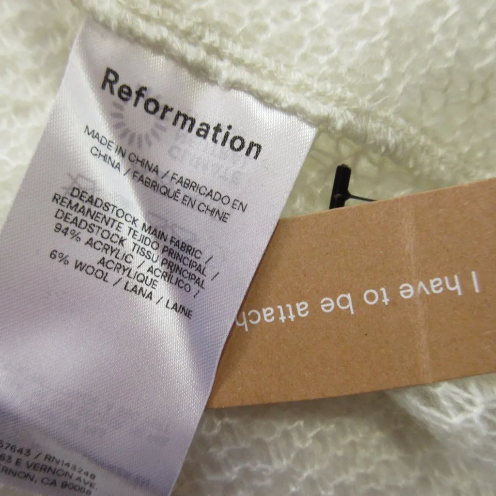 NWT Reformation Jasmine Knit Maxi in White Ivory Sheer Side Slit Coverup Dress 6 - Image 4