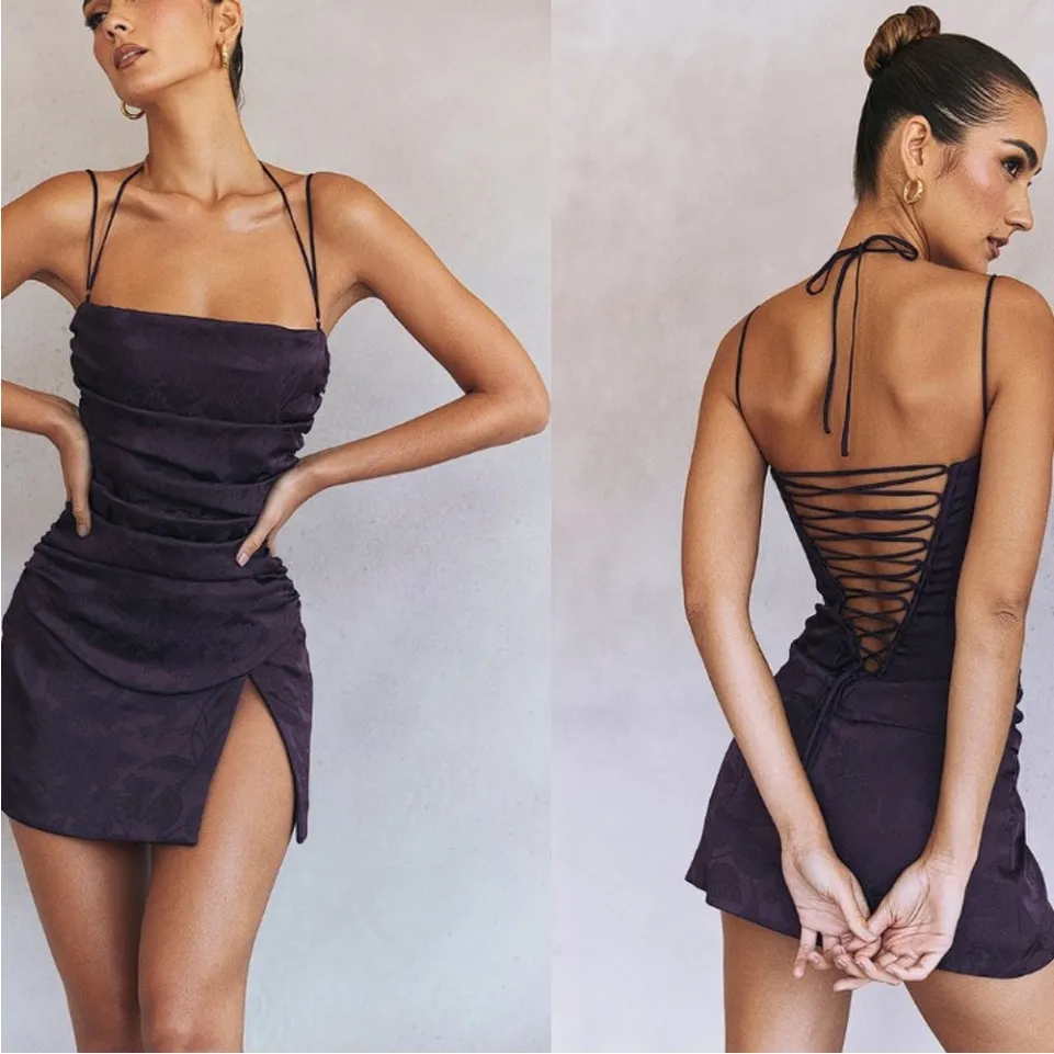 House of CB‎ 'Melia' Night Shade Floral Jacquard Minidress NWOT size XL - Image 2