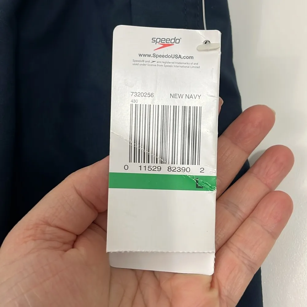 New Speedo Large Navy Blue Athletic Running Shorts with Inner Lining - Image 3