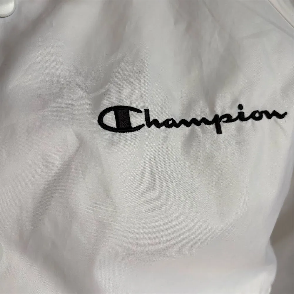 Champion Women's Cropped Coaches Jacket White Size M Casual Button-Up - Image 5