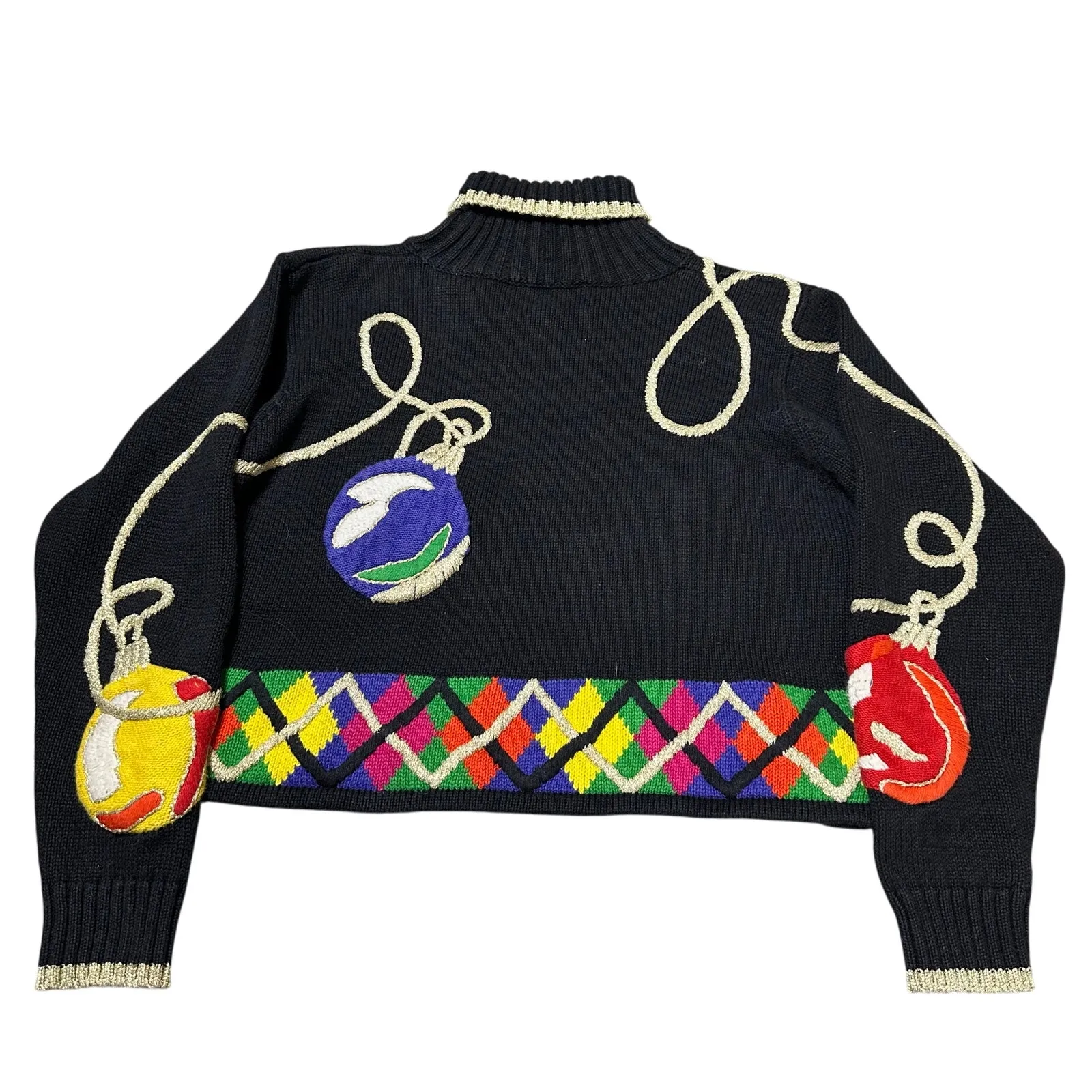 Lisa Nichols Vintage Christmas Ornament Turtleneck Sweater Black Size undefined - Image 3