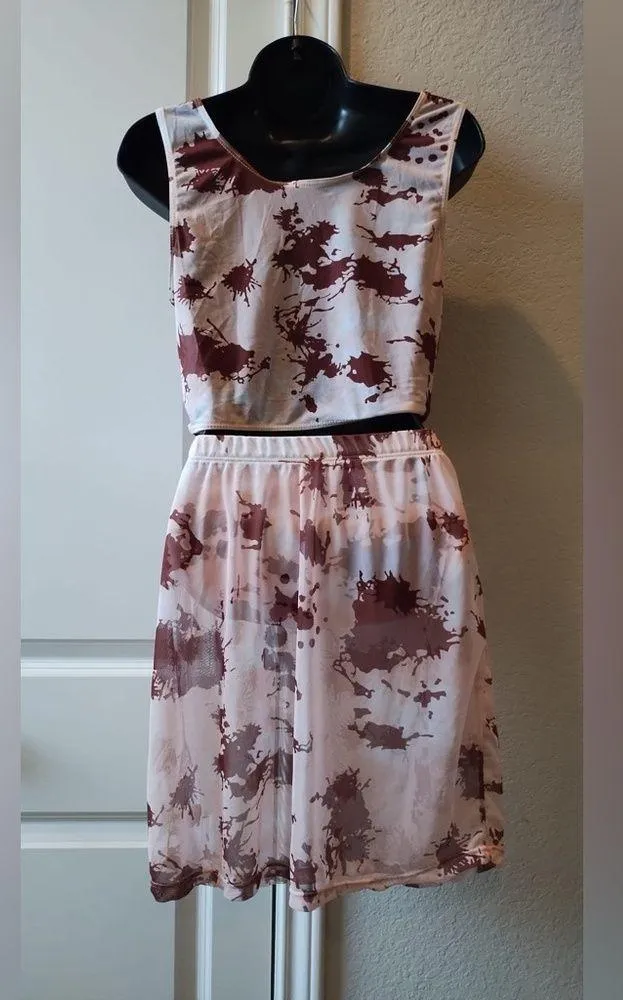 Women Mesh Crop Top Micro Skirt See Through Lingerie And Lingerie Button Sz 0XL - Image 8