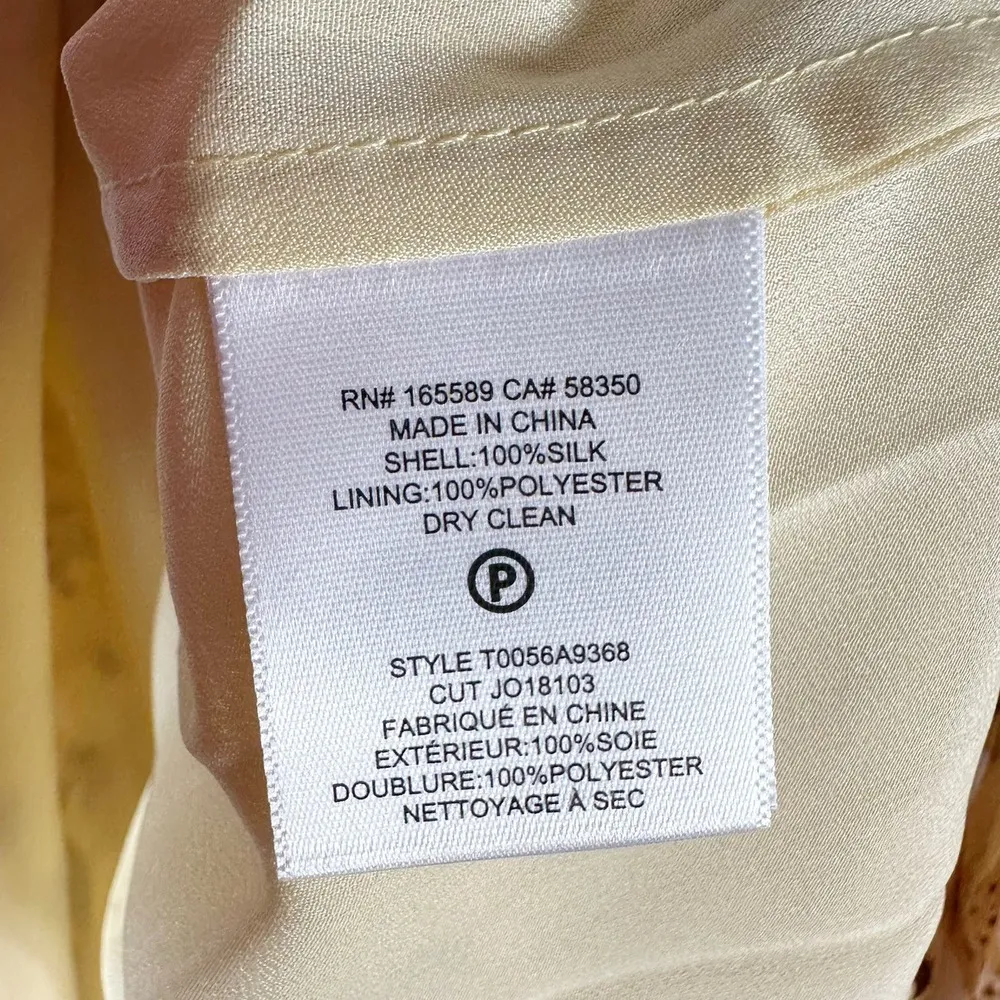 Joie  Brigitta Long Sleeve 100% Silk Top in Amber Gold Multi Size Large - Image 5