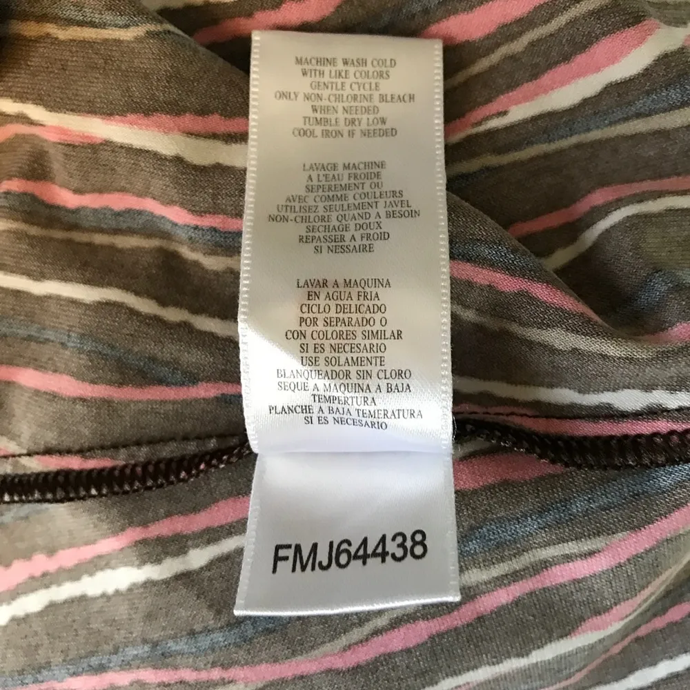 BCBG Max Azria Wrap Dress Size Large V Neck Stripe Y2K - Image 8