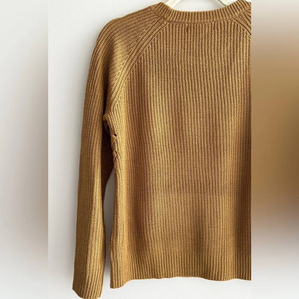 Pink Rose Gold Cable Knit Sweater, Crewneck Sweater, Size Medium - Image 14