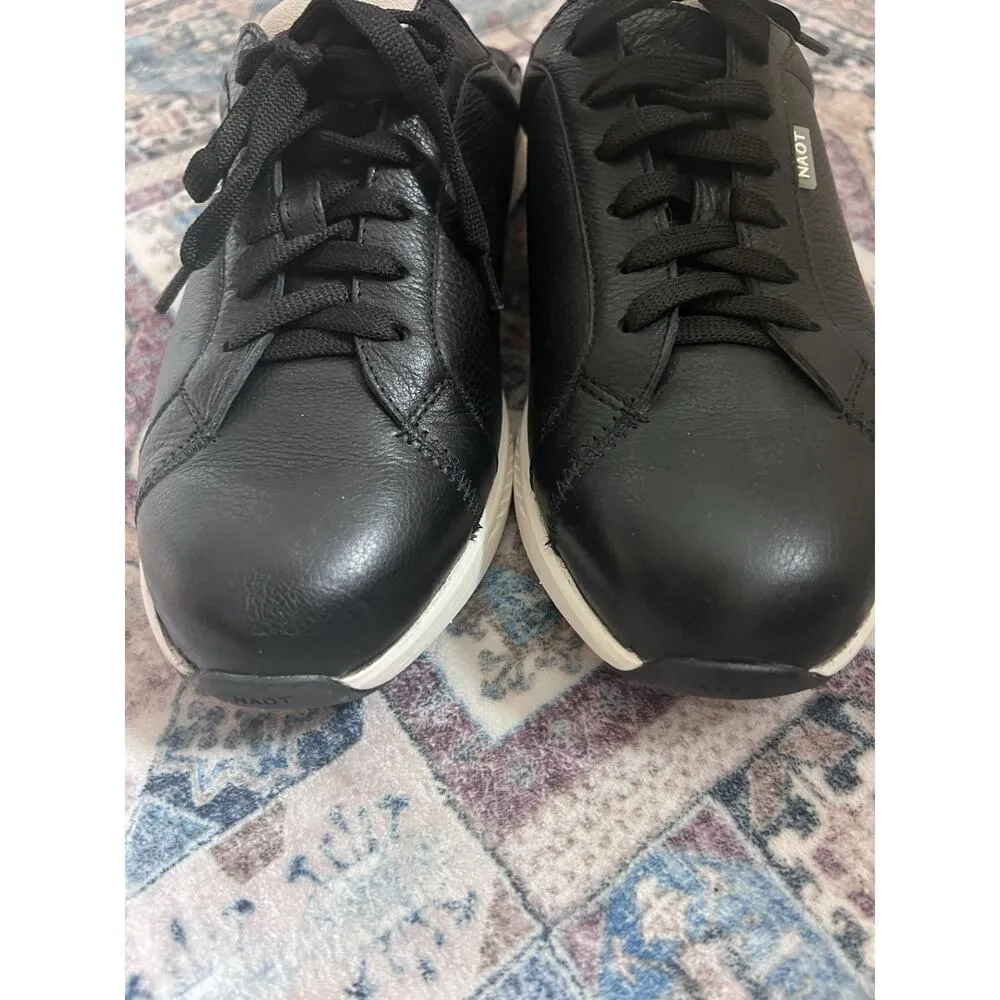 Naot Size 40 Soft Black Leather Ivory Radon Mule Slip On Sneaker Lace Up $190 - Image 8