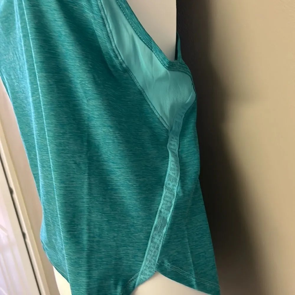 Under Armour Women’s Heather Turquoise Razorback Tank Top with Mesh Panels-Small - Image 4