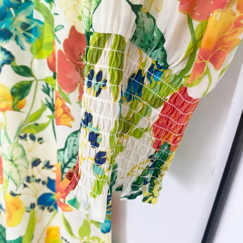 John Mark Floral Satin Dress Shirt/ Tunic Long Sleeve Size L NWT Green Size L - Image 6