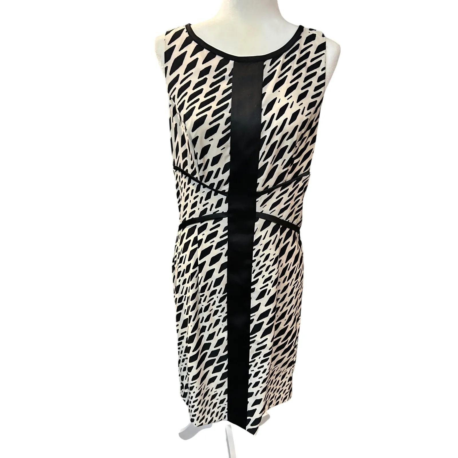 Black‎ and White Sleeveless Dress Sheath Career Cocktail Party - Image 3