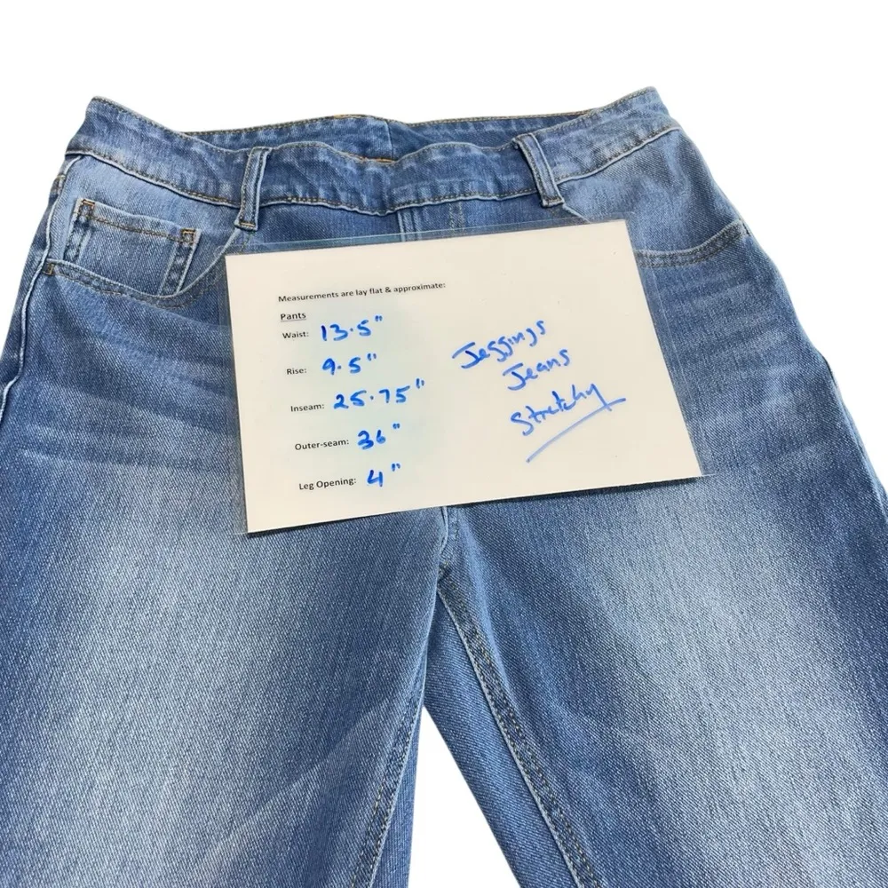 Halara Flex Mid Rise Pull On Multiple Pockets Stretchy Knit Casual Skinny Jeans - Image 8