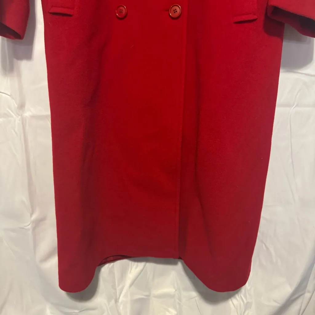 Vintage Stephanie Andrew’s Size 14 Petite Long Red 100% Wool Overcoat NWOT - Image 3