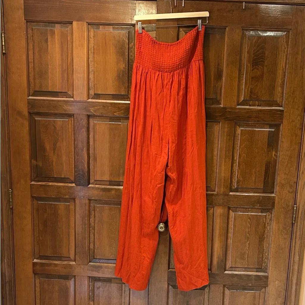 LSPACE x Anthropologie Jumpsuit Women Orange Kailani Beach Boho Vacay Size XL - Image 5