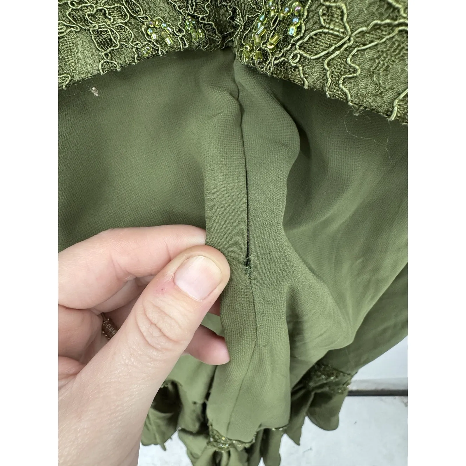 VTG Masoni Fairy Renaissance Whimsical Midi Dress Women 20 Green Goblin Gremlin Size undefined - Image 6