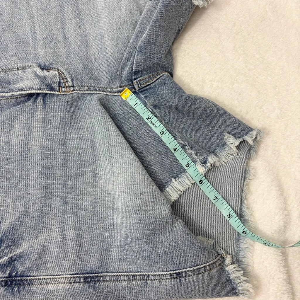 Judy Blue Mid Rise Frayed Hem Jean Shorts Light Blue Style#JB150331 LT  size XL - Image 5