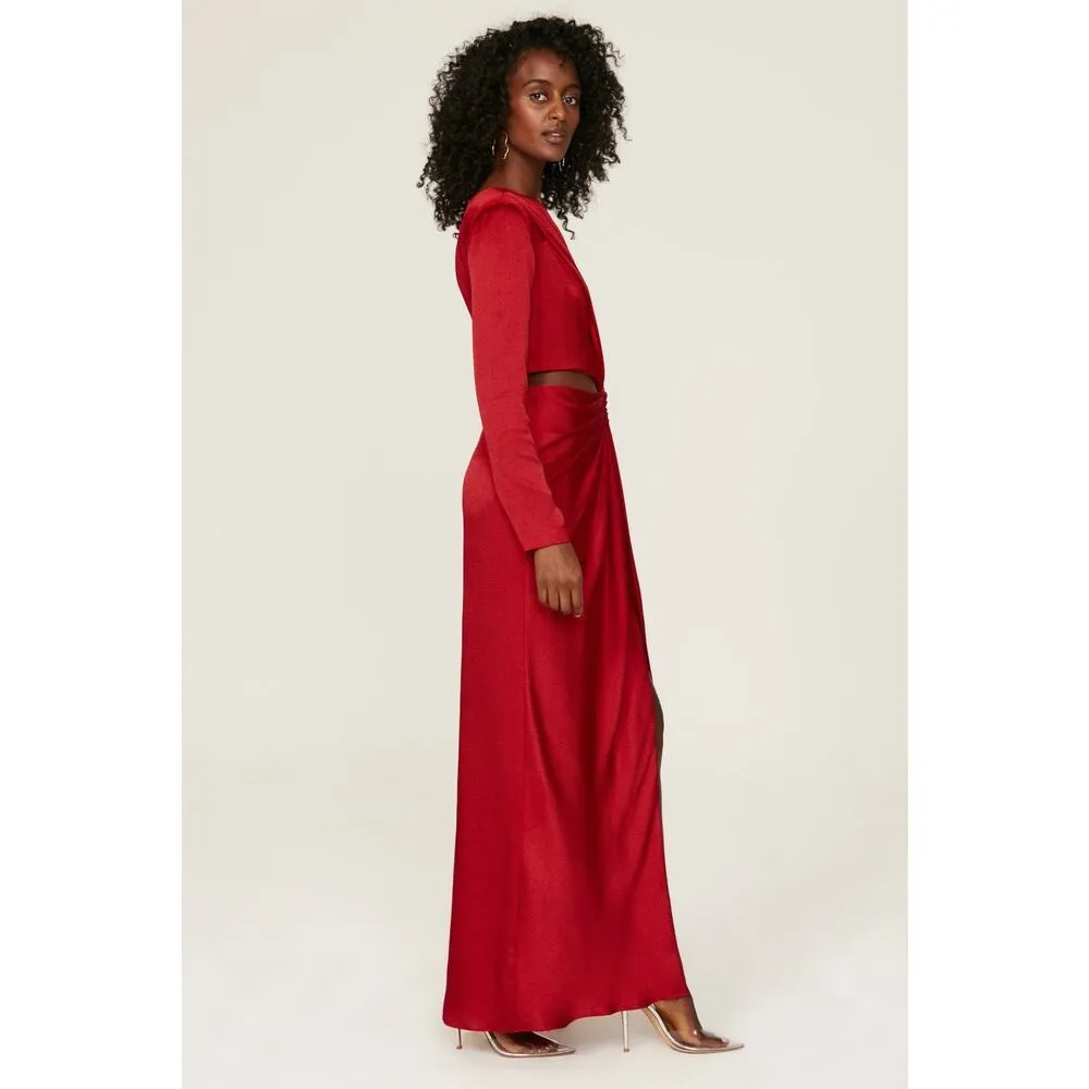 Monique Lhuillier One Shoulder Satin Gown - Image 8