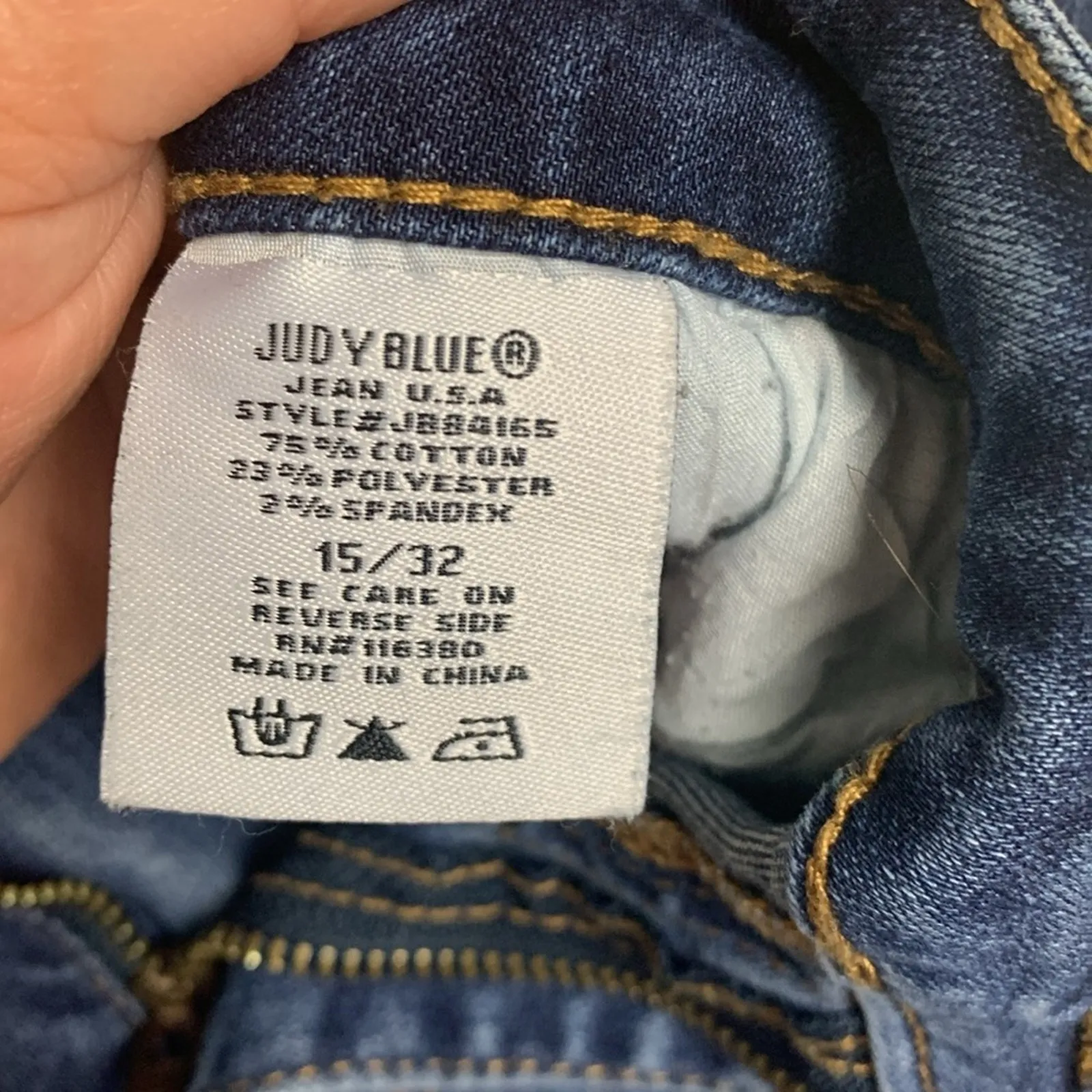 Judy Blue women's size 15 / 32 skinny fit jeans denim stripe casual stretch - Image 9