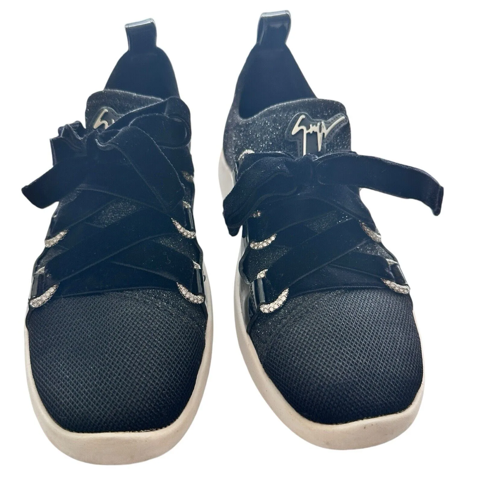 Giuseppe Zanotti Maggie Glittery Velvet Sleep On Sneakers size 38.5 US 8.5 - Image 12