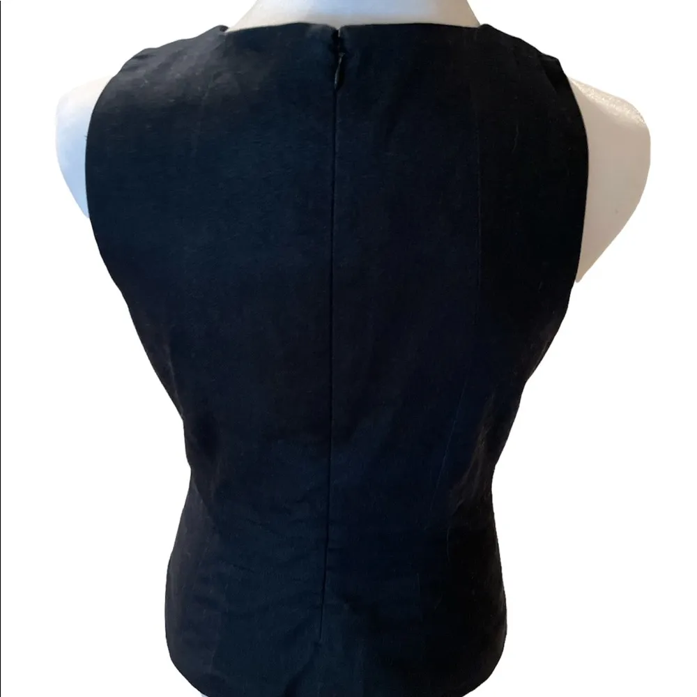 Dark Blue Denim Sleeveless Zip Back Tank Top Size 0 - Image 3