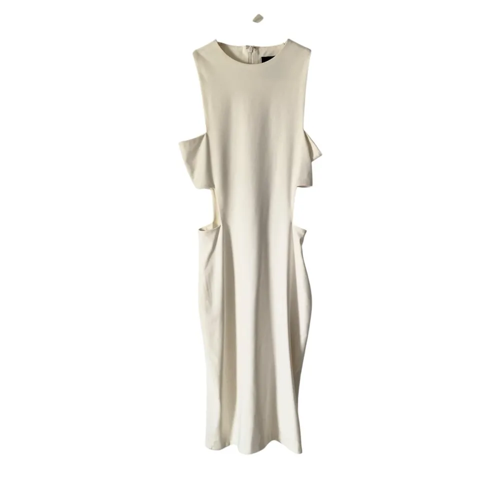 Solace London Lazark Cut Out Mini Dress Cream Ivory size 8 - Image 2