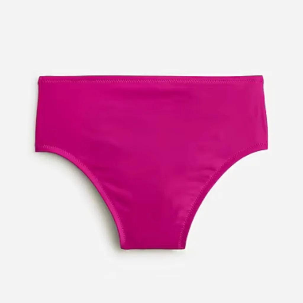 J. Crew Hallie High Waist Full Coverage Bikini Bottom Women's‎ M Radiant Fuchsia - Image 4