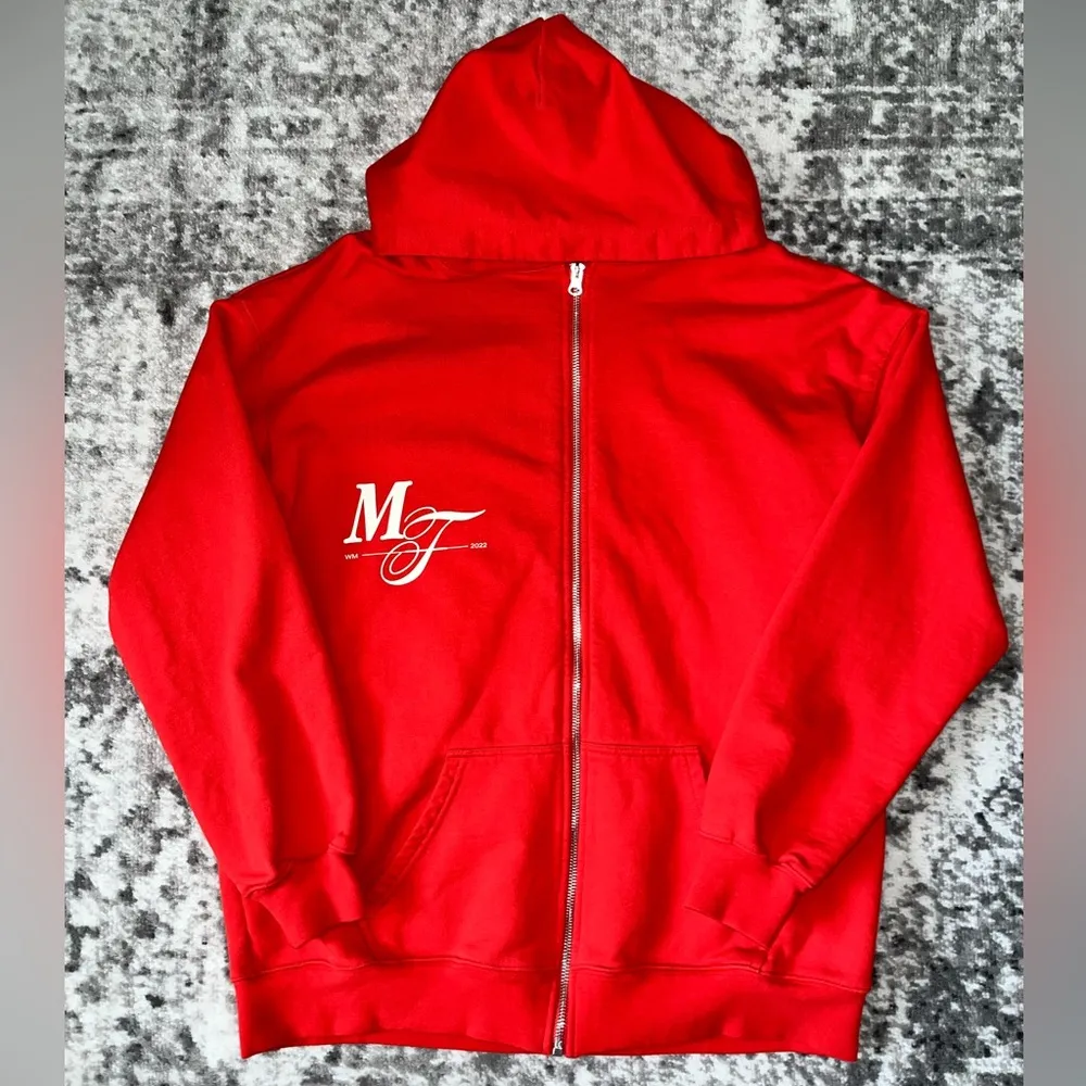 The Mayfair Group Woman Support Cotton Zip-up Hoodie In Red - Image 5