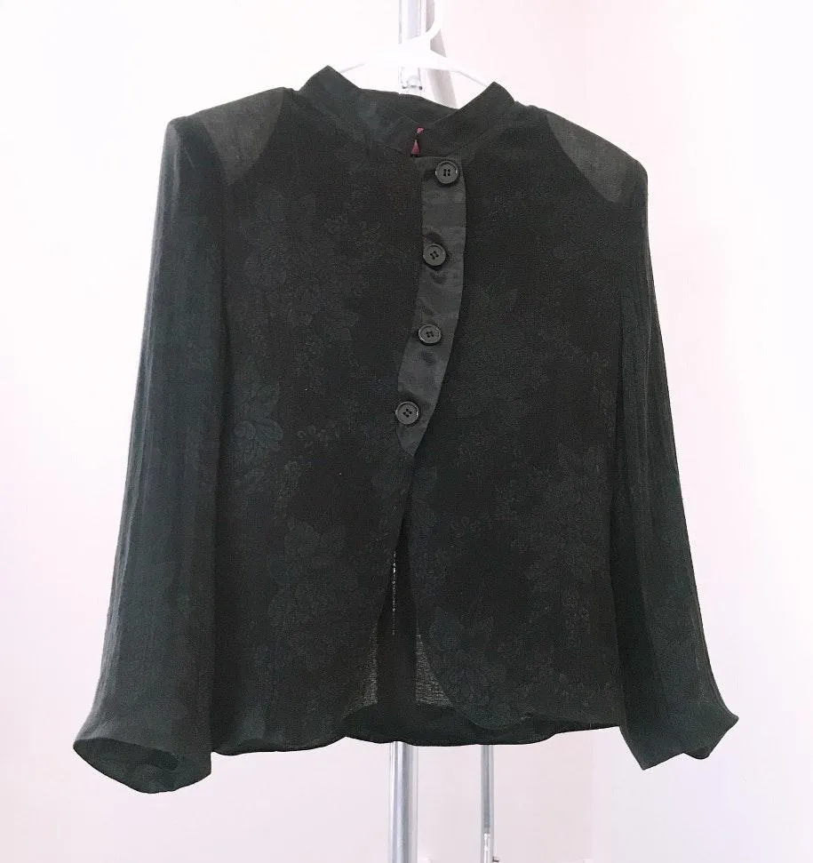 Club Marc Chinese Inspired Blouse Black Size M - Image 2