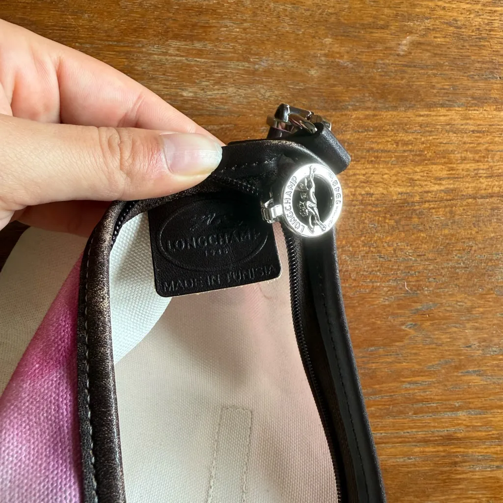 Longchamp Pink and Cream canvas purse - Image 4