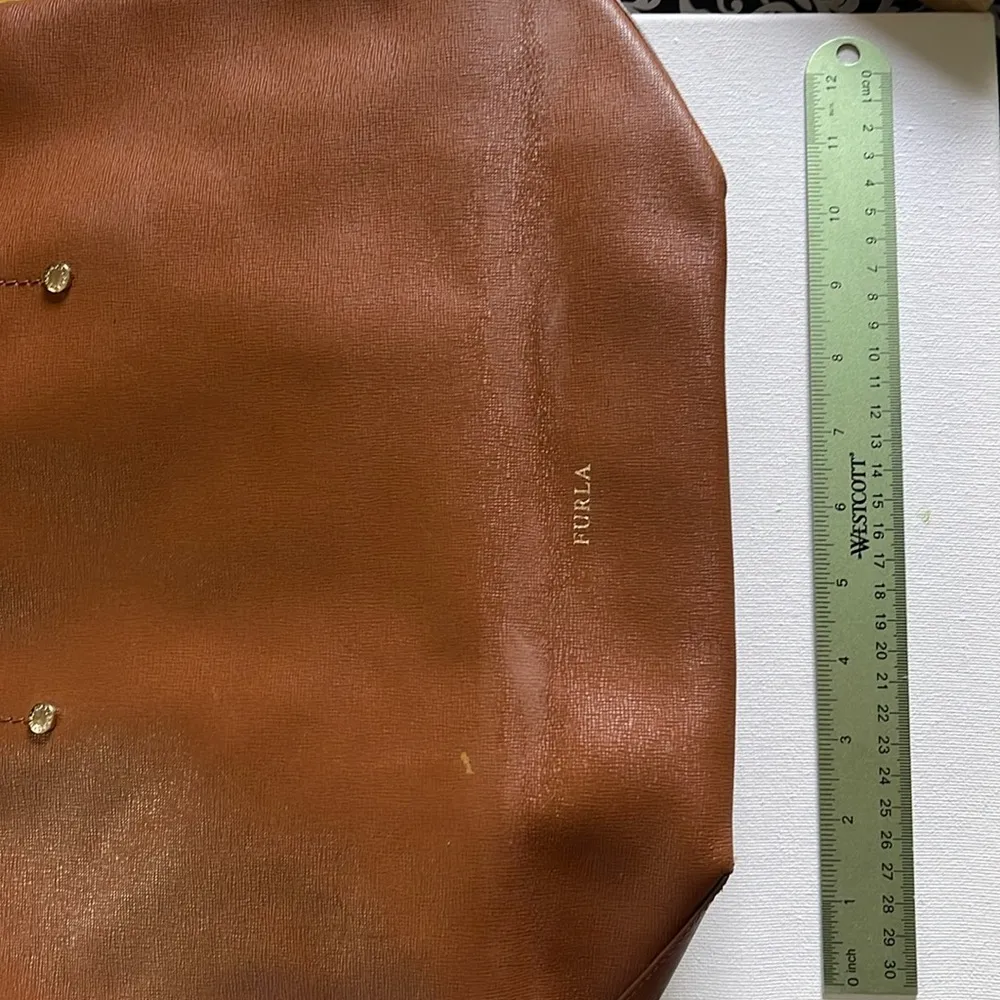 2 way bag brown leather preloved crossbody purse large tote - Image 5