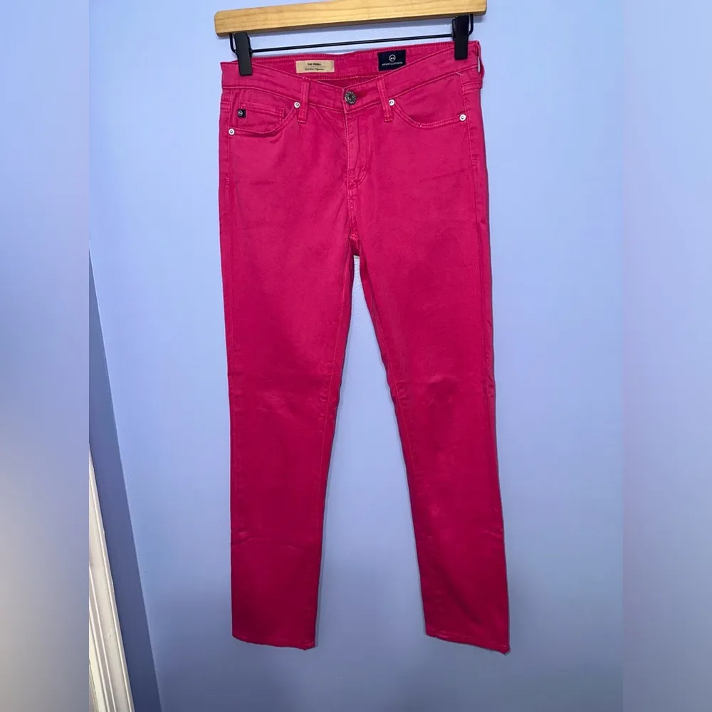 AG‎ Adriano Goldschmied Prima Cigarette Pink Lucious Superstretch Sateen Size 24 - Image 2