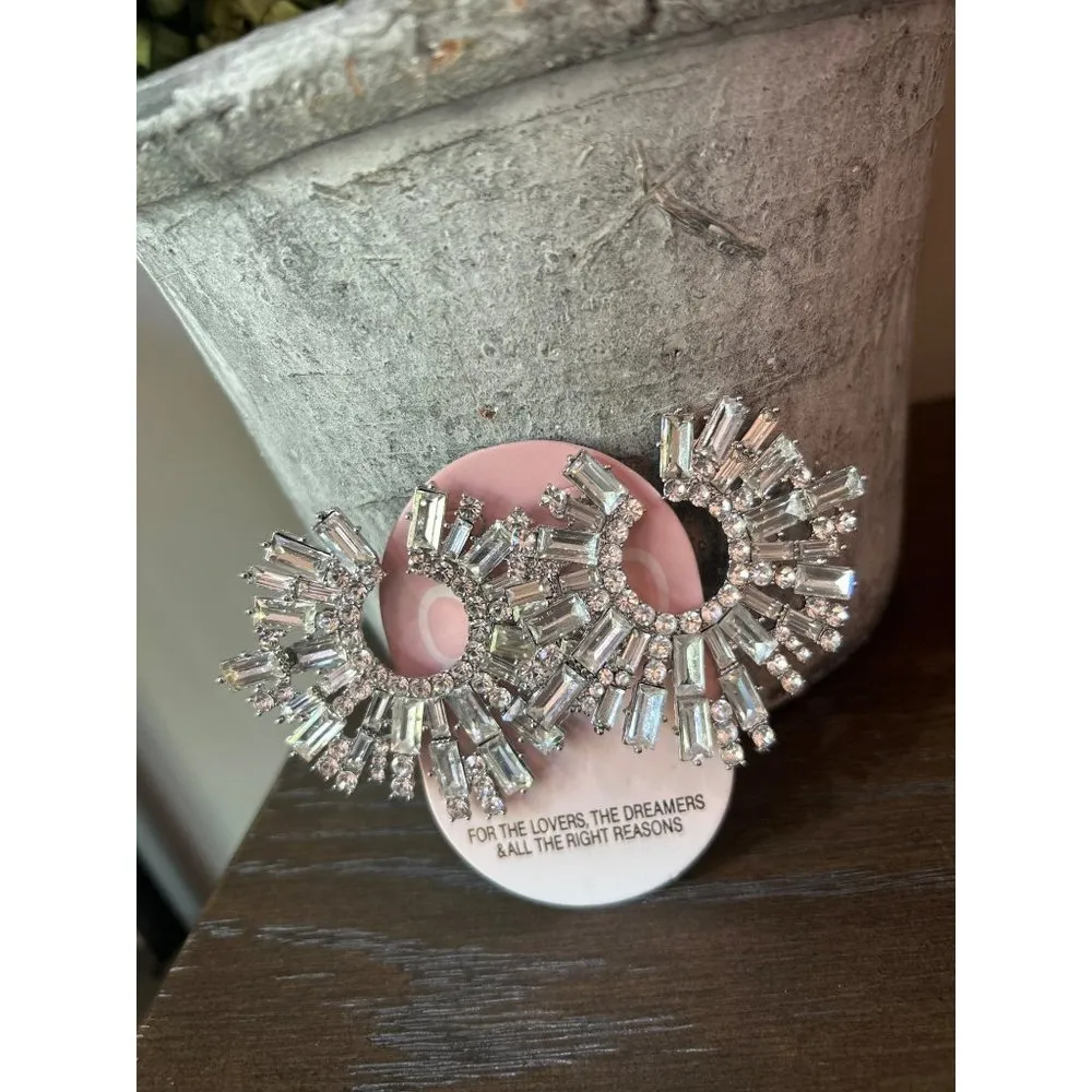 8 Other Reasons Stone Burst Statement Earrings Silver Womens Size OS - Image 3