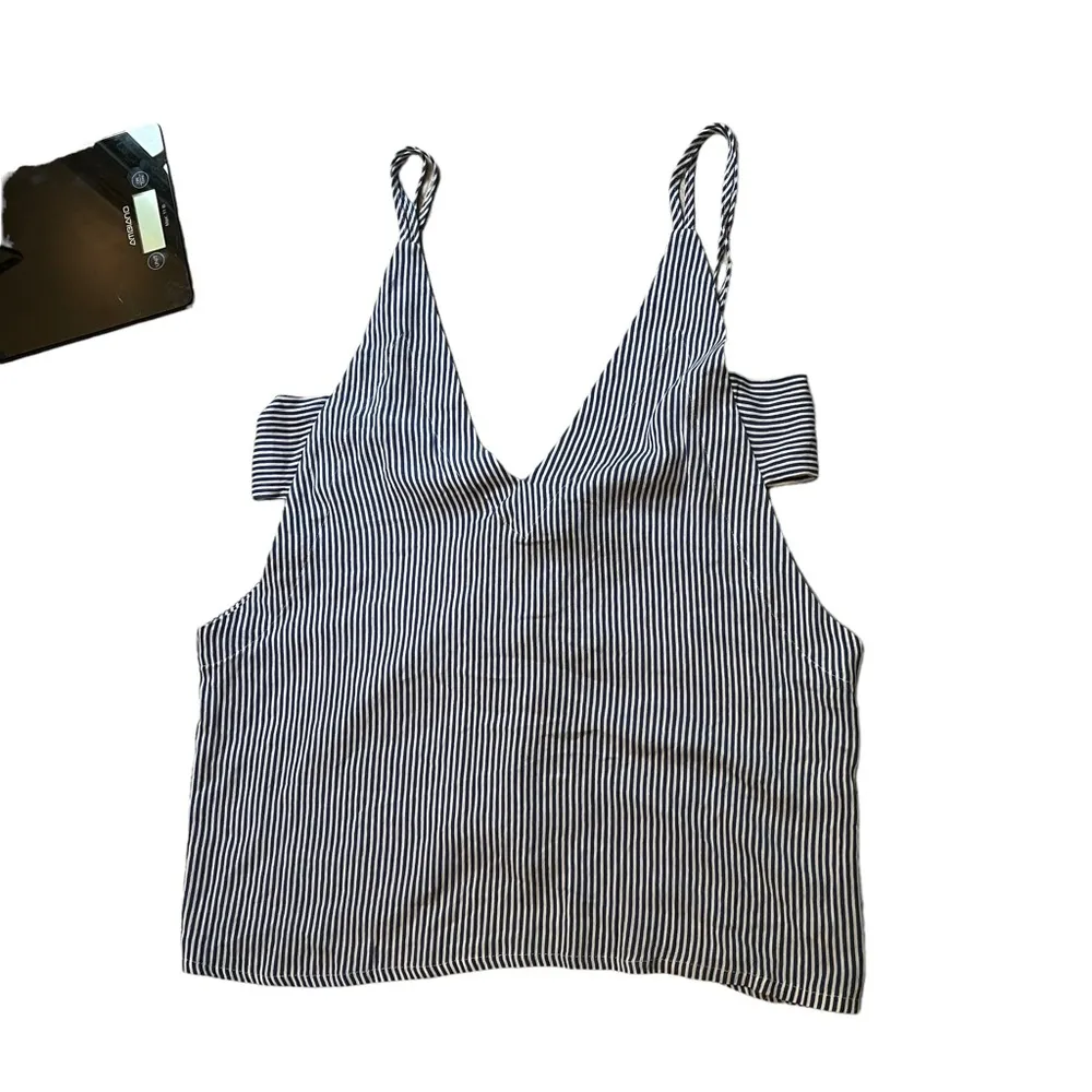 NWT, Lulu’s Adrift Navy Blue and White Striped Tank Top, Sz S - Image 8