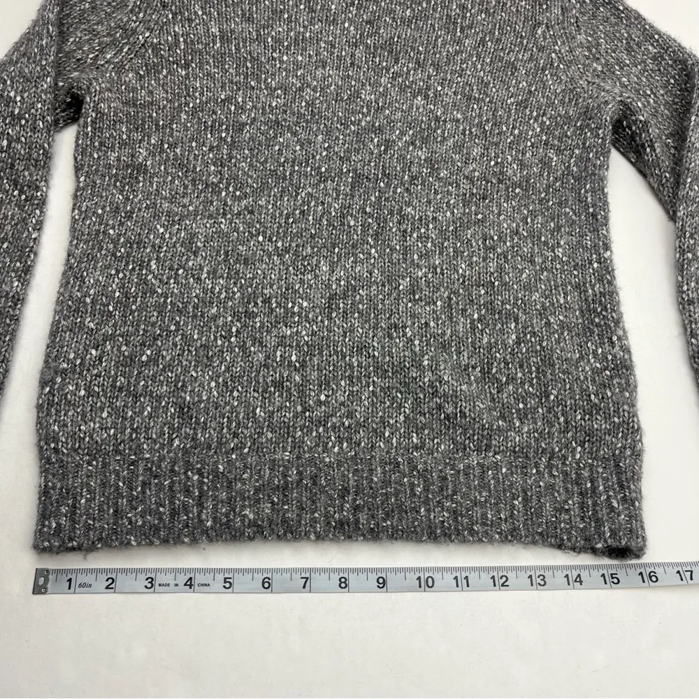 Theory Speckled Crew Knit Sweater Women Alpaca Wool Blend Grey Gray Small Winter - Image 7