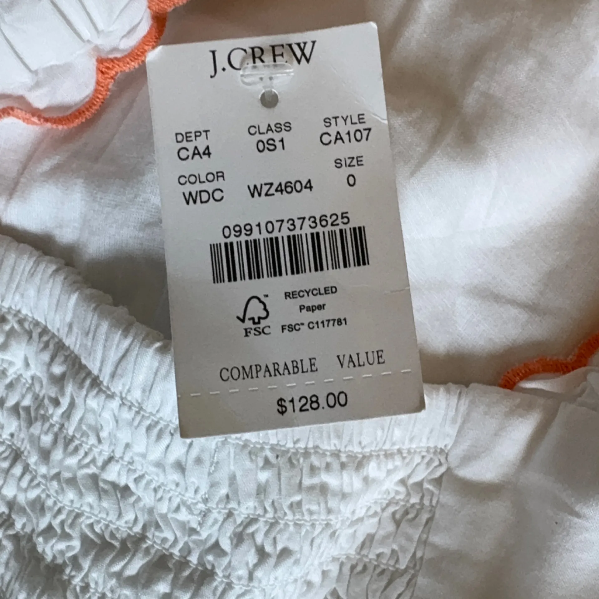NWT J.Crew Factory White Scalloped - Image 6