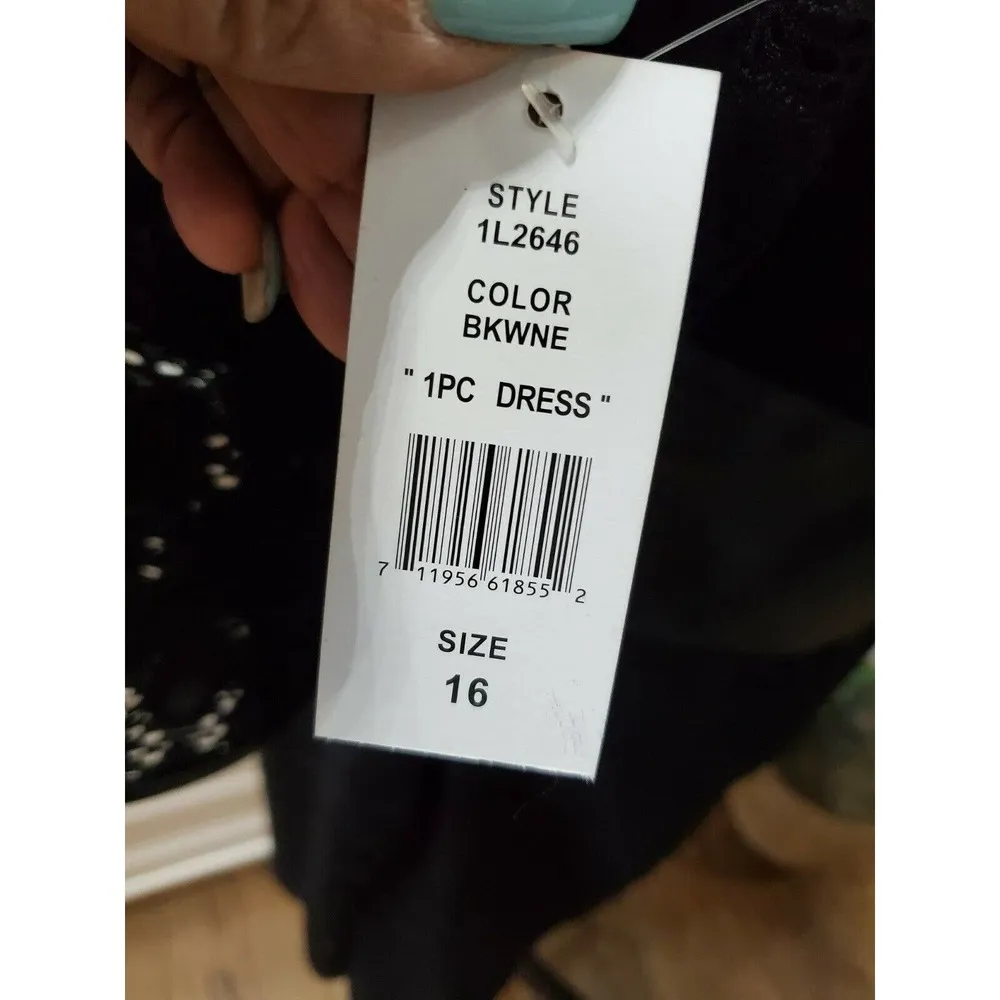 John Meyer Women's Black Polyester Round Neck Long Sleeve Knee Length Dress 16 - Image 9