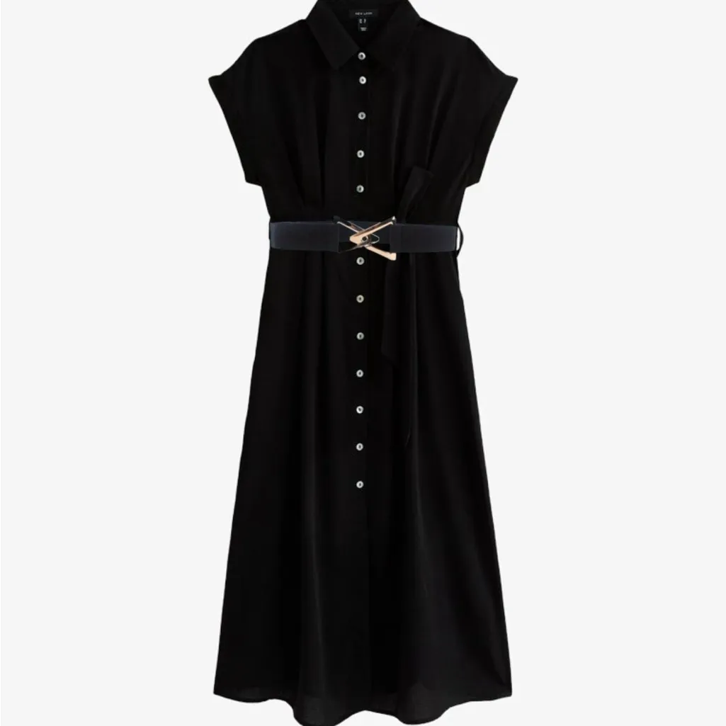 Double Triangle Metal Buckle Belt Women's Decorative Elastic Casual One Size L Black Size L - Image 6