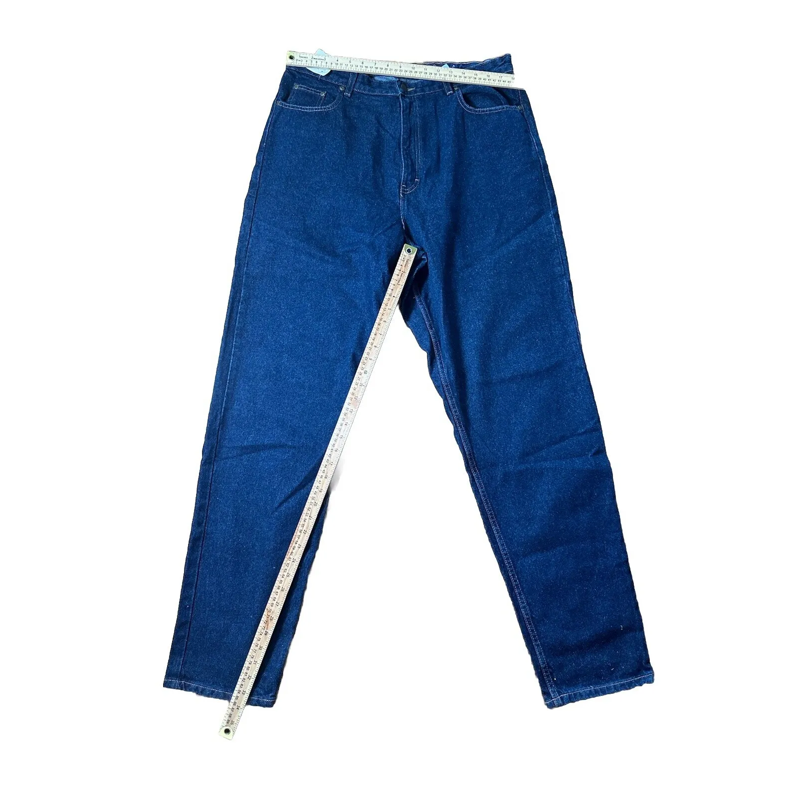 Vintage Eddie Bauer Women's Jeans Blue Denim Cotton High Rise Mom Dark Wash 18T - Image 4