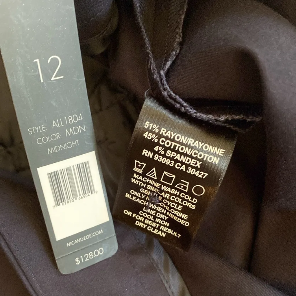 NWT 💙 Nic+Zoe Perfect Pant in Blue “Midnight”Straight Leg Ankle Length, #ALL1804 - Image 10