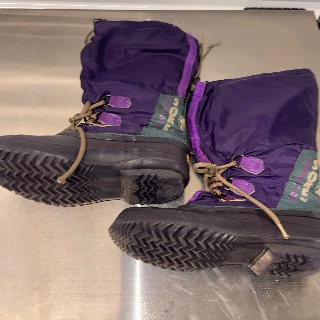 Sorel Purple Black Winter & Rain Boots Size 10 - Image 3