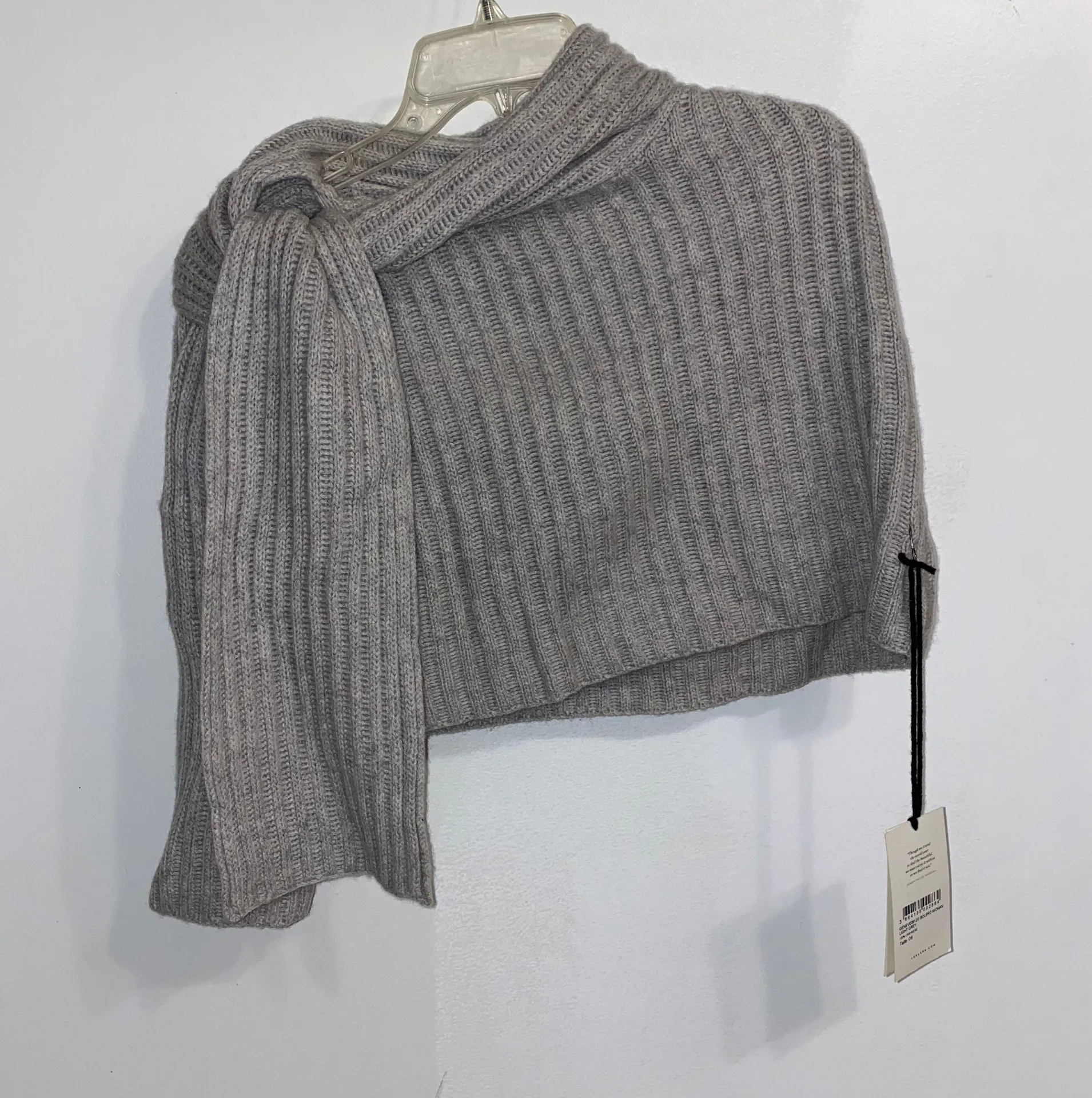 Le Kasha NWT $590  Geneve Jumper 100% Cashmere Knitted Scarf Bolero Gray OS - Image 2