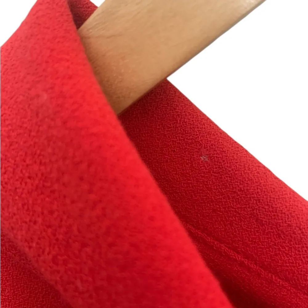 Rickie Freeman Teri Jon Holiday Sz 2 Wool Red Cowl Neck Ruffle Formal Dress - Image 12