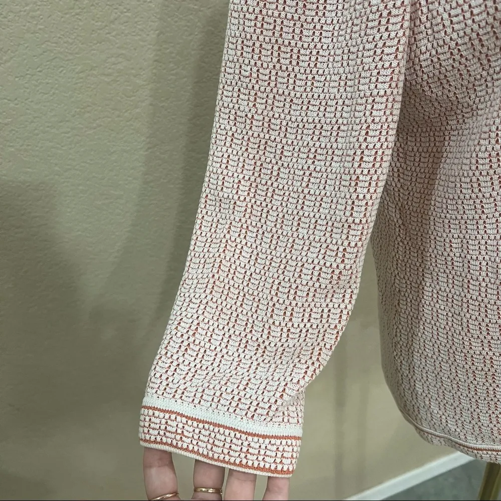 St John Sport Wool Blend Logo Knit Cardigan Sweater Womens P Small Career Casual - Image 3