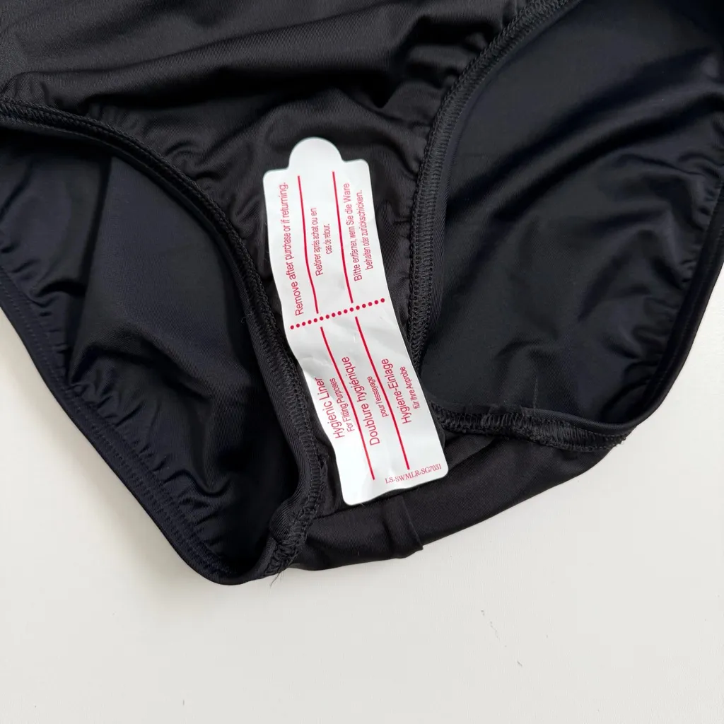 Lands End Swimsuit One Piece Lightly Padded Thick Straps Lycra Xtra Lite Black - Image 11