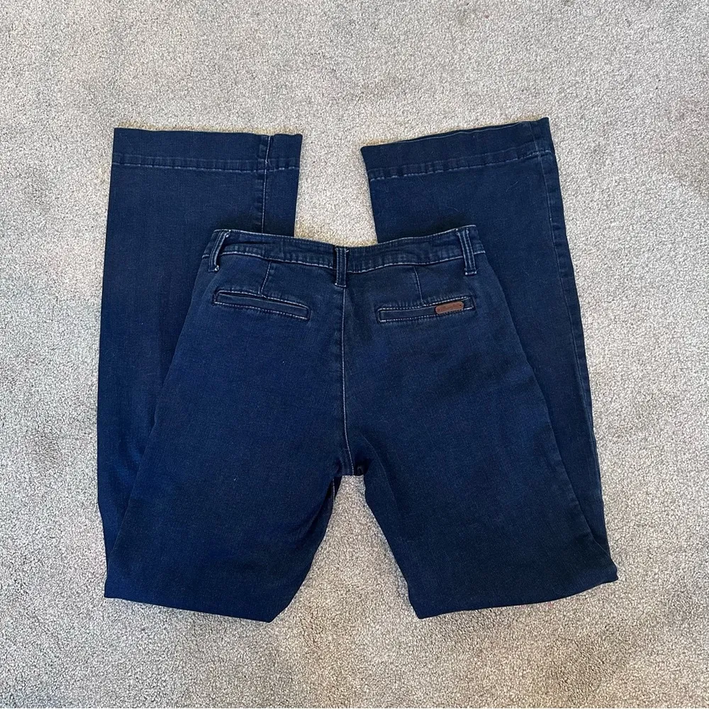 Retro Dark Wash Mae Mid Rise Western Wide Leg Jeans Size 5/6 x 34 - Image 5