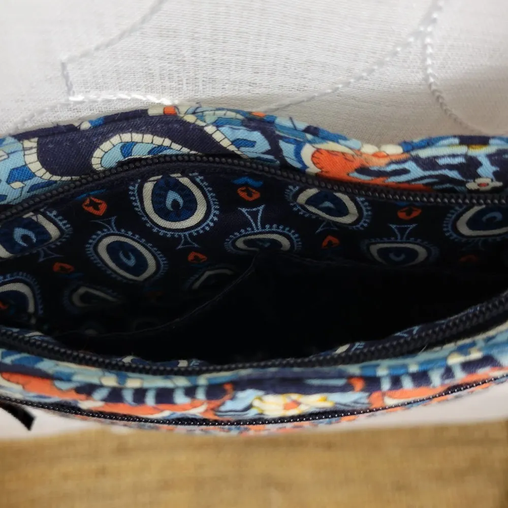 Vera Bradley Womens Cross Body Blue Floral Paisley Quilted Satchel Lightweight - Image 6