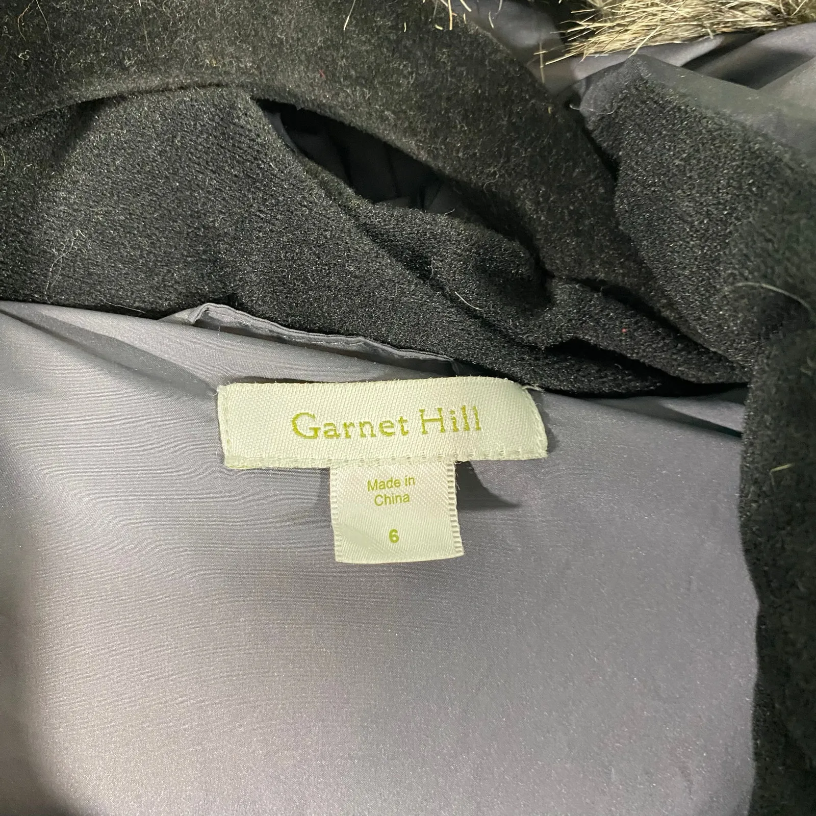 Garnet Hill Women's Black Insulated Puffer Full Zip Hooded Down Jacket Size 6 - Image 5