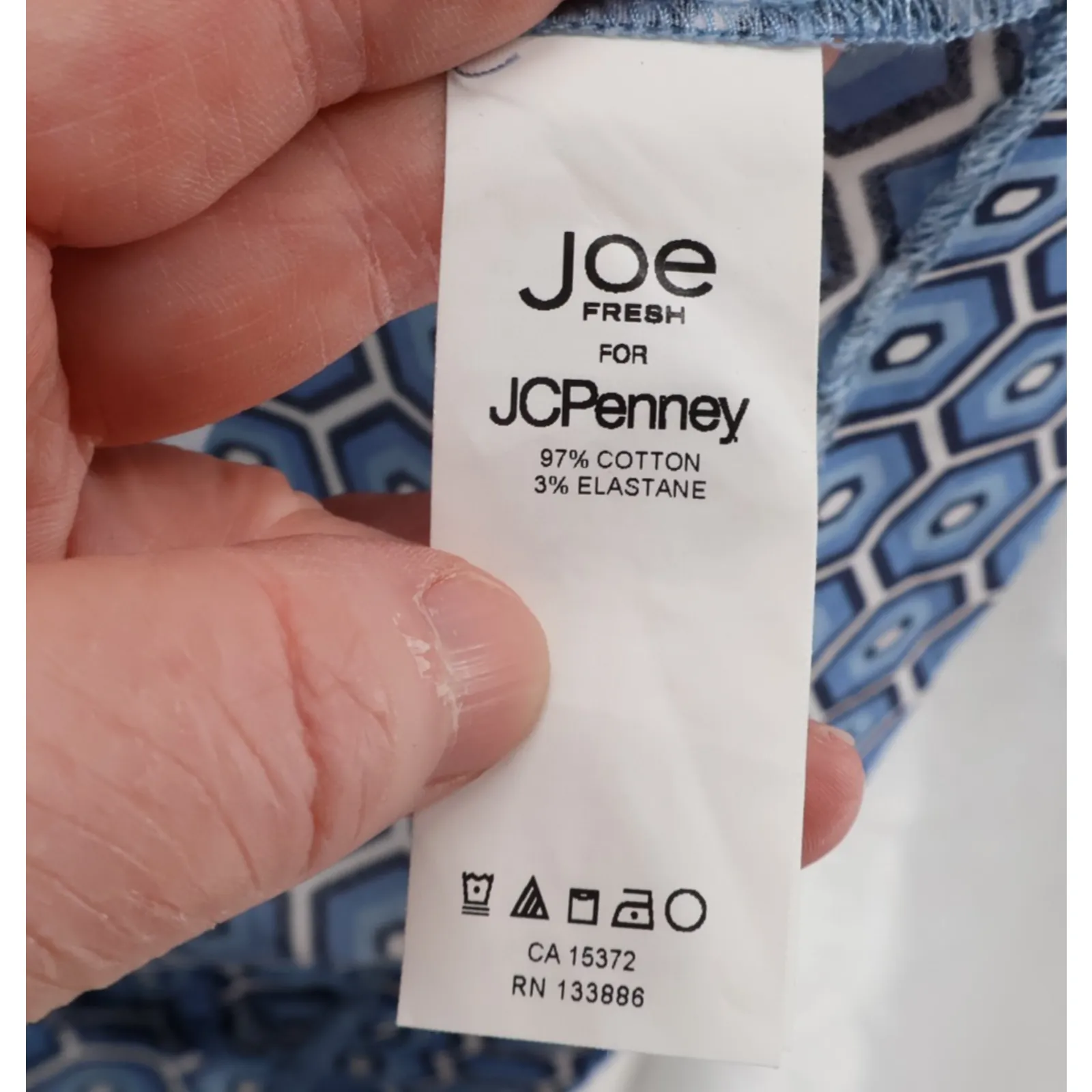 Geometric Halter Dress Pockets‎ Blue Retro Mod Preppy Vacation Summer Size 2 - Image 5