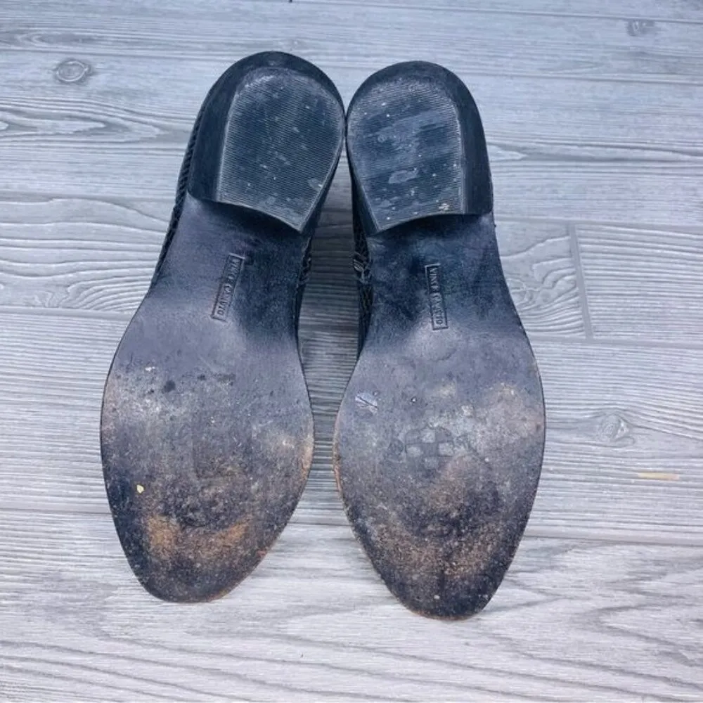 Vince Camuto Sz 8.5 Calina Black Snakeskin Leather Ankle Booties boots shoes - Image 5