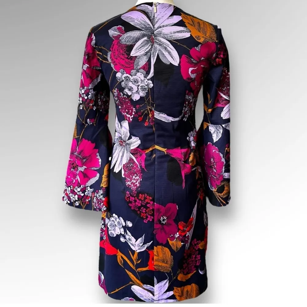 Trina Turk Cheers Floral Bell Sleeve Dress sz 10 - Image 7